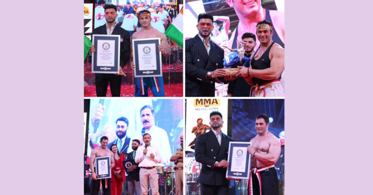India's Fitness & Youth Icon Sahil Khan and Martial Arts Vispy Kharadi set a Guinness World Record.