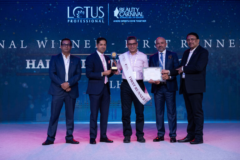 Mr. Nitin Passi with National Winner - Hair café Unisex Salon, North and Mr. Dipin Passi